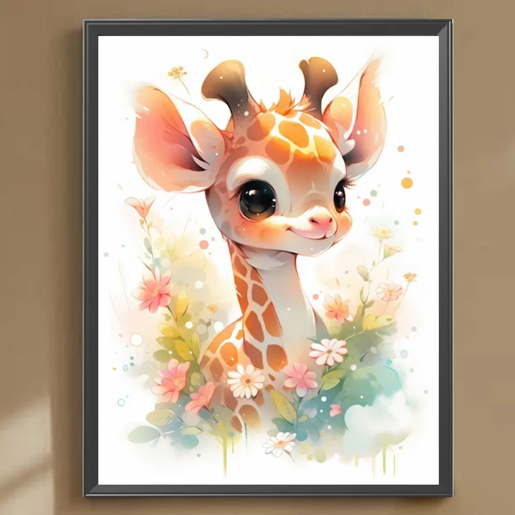 Diamond Painting - Full Round Drill - Giraffe(Canvas|30*40cm)