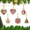 (US Local)6pcs Merry Christmas 2D Flat DIY Diamond Art Pendant Wall Door Decoration