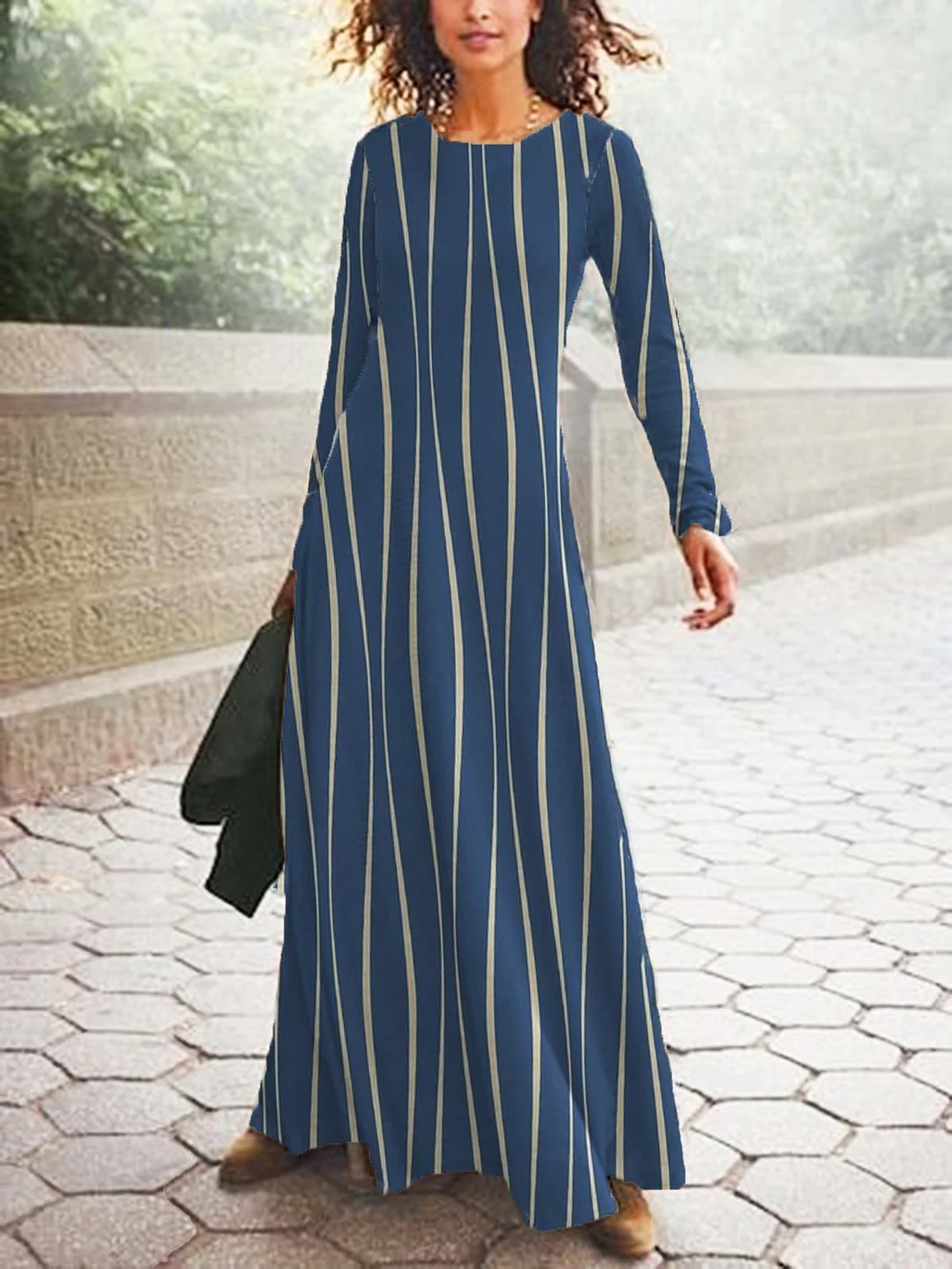 Striped Casual Loose A-Line Dresses