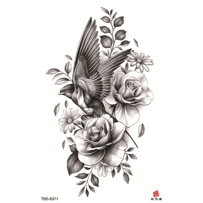 Sdrawing Temporary Tattoo Sticker Forest Lion Tiger Flash Tattoos Women Skeleton Skull Bodi Art Arm Fake Tatoo Men Body Woman