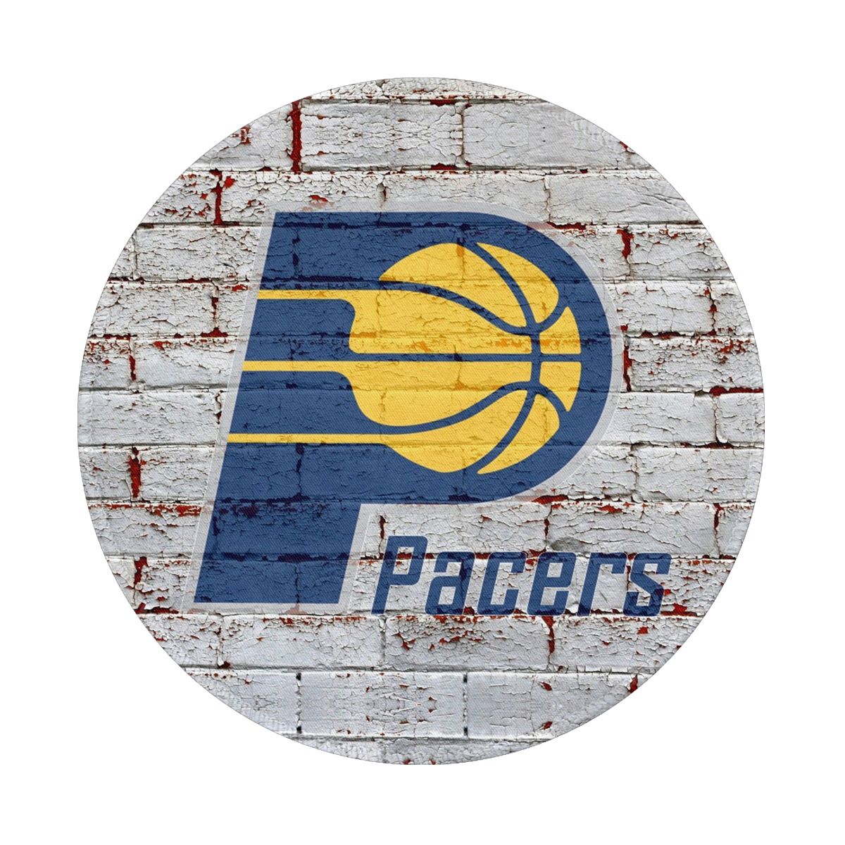 Indiana Pacers Brick Wall Logo Waterproof Round Mouse Pad for Wireless Mouse