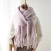Women's Vintage Mohair Warm Extra Long Tassel Scarf by Inlyline