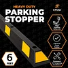 Xpose Safety 72" Heavy Duty Rubber Parking Stopper &ndash; 6 Pack Wheel Blocks for Garage, Driveway, or Ramp &ndash; Car Bumper Stop with Yellow Reflective Strips &ndash; Removable Floor Mount