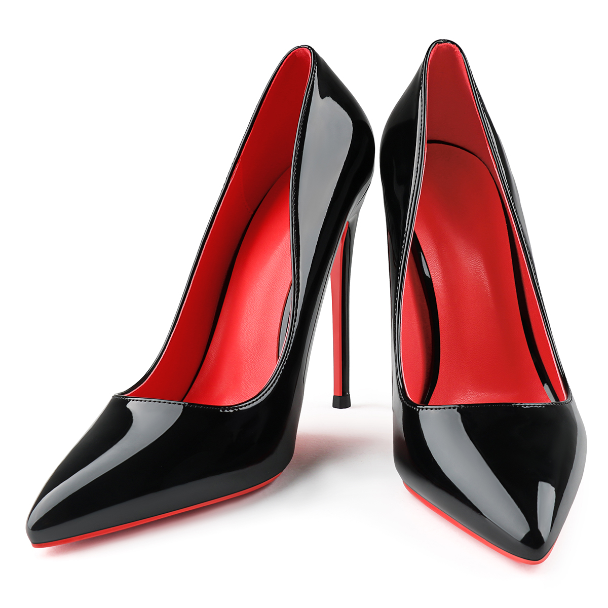 120/100mm Red Bottom Women's Party Wedding Heels Red Lining Patent Pumps-MERUMOTE