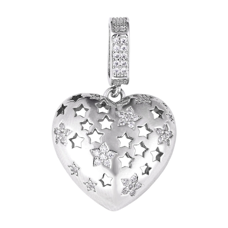 1 Piece Copper Zircon Four Leaf Clover Round Heart Shape Pendant Jewelry Accessories