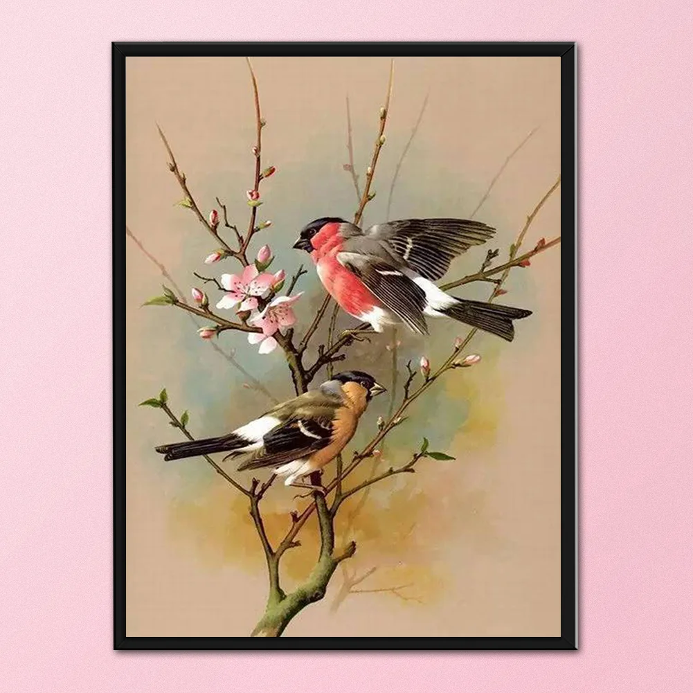 11CT Full Stamped Cross Stitch - Birds on Branches(Canvas|40*50CM)