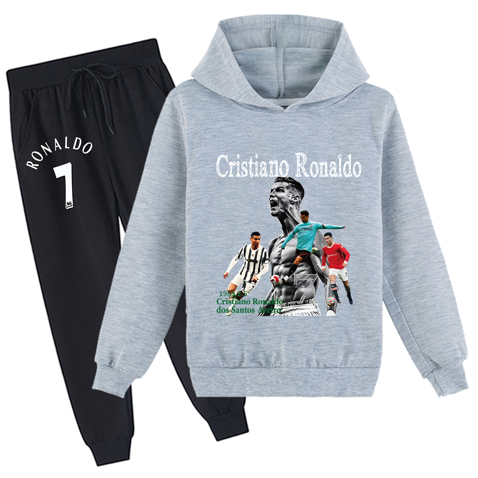 Mayoulove Kids' Cristiano Ronaldo Hoodie Set - Stylish Soccer Gear for Boys  Girls, Perfect for Fans-Mayoulove