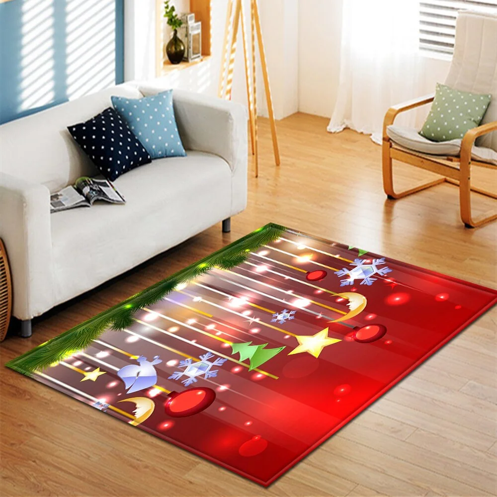 Christmas Living Room Carpet Kids Room Carpet Home Bedroom Bedside Mats Hallway Floor Decoration 3D Large Rug