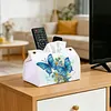 Blue Butterfly DIY PU Diamond Painting Tissue Box Kit Desktop Tissue Holder with Rhinestone Diamond Desk Decorative Tissue Box for Adults Desktop Storage Organizer