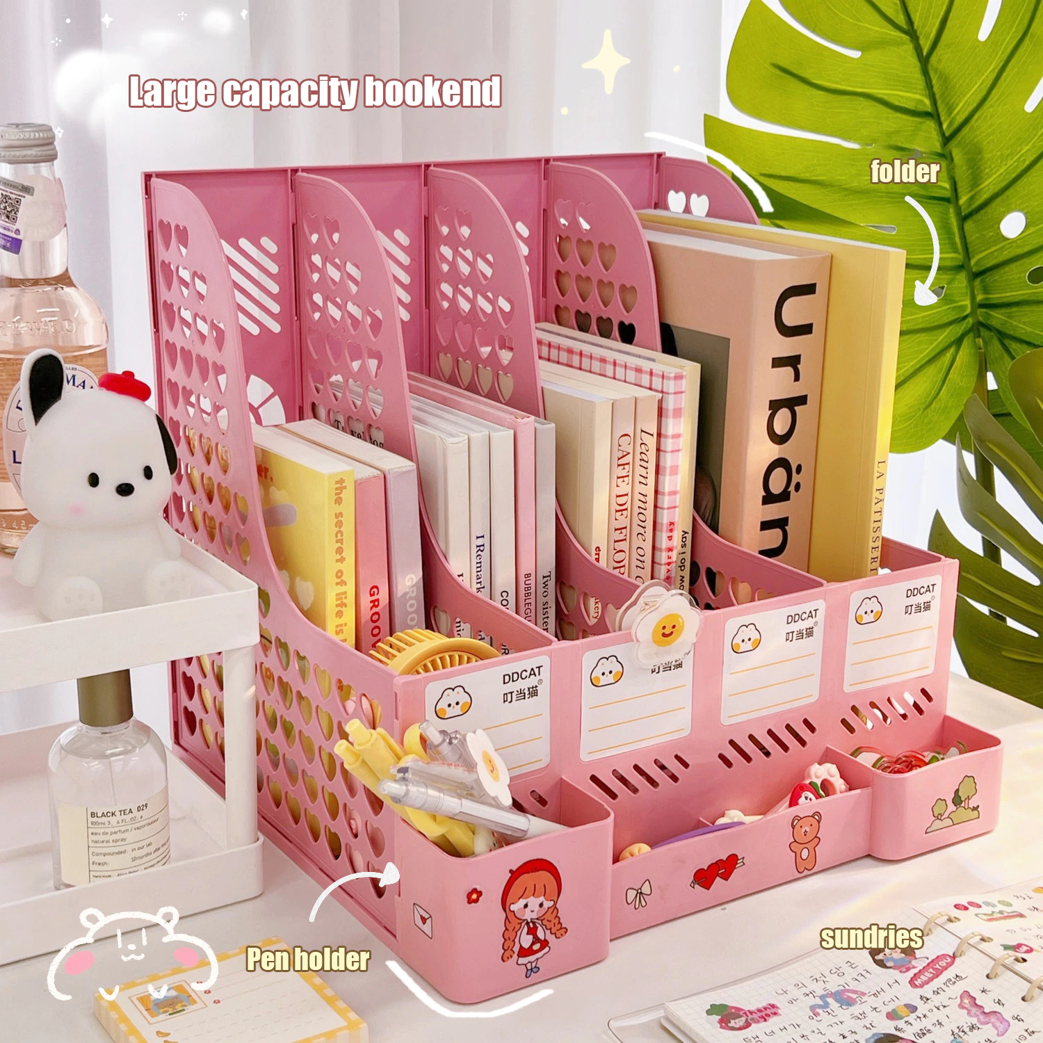 Nigikala Book Shelf Removable Bookend Large-capacity File Box File ...