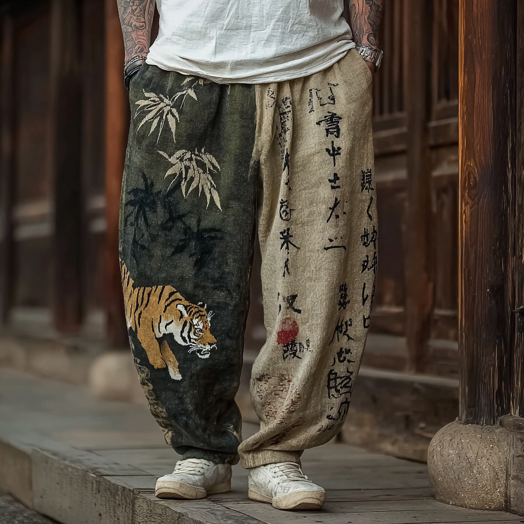 Japanese Art Retro Style Casual Knitted Long Pants  artssus