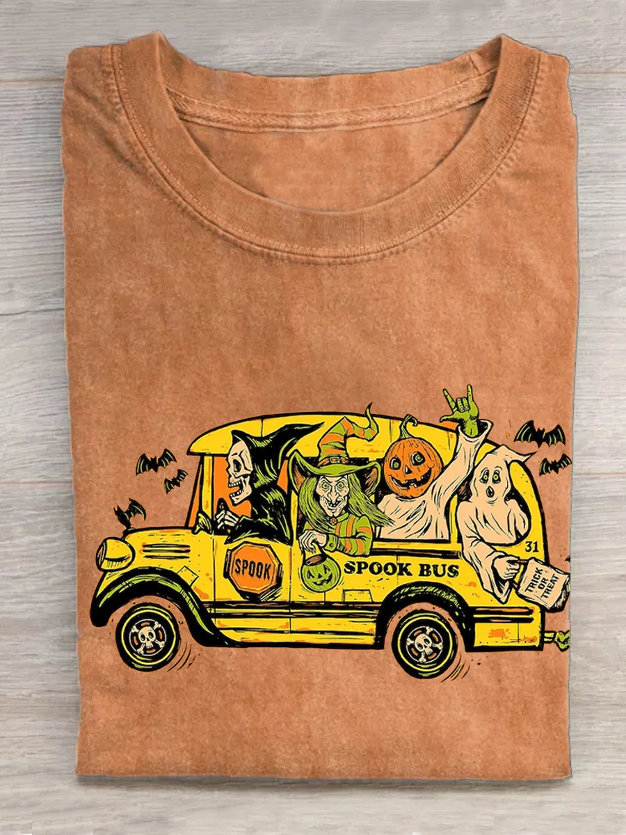 Spooky Bus Halloween T-shirt