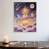 DIY Pearl Painting Lighthouse with Frame for Home Wall Decor(30x40cm)