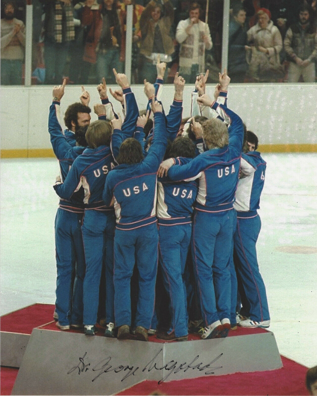 DOCTOR GEORGE NAGOBADS SIGNED AUTHENTIC 8X10 Photo Poster painting COA DR 1980 TEAM USA HOCKEY