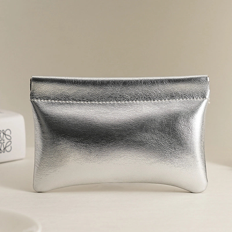 Basic Solid Color Pu Leather Square Makeup Bags