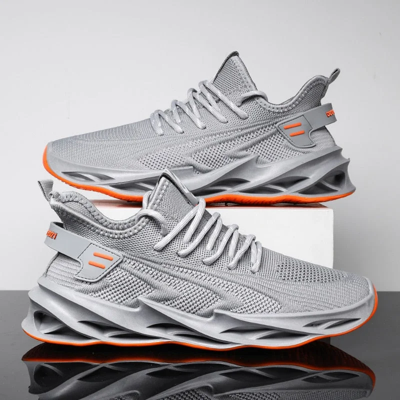 Men's Casual Sneakers High Quality Blade Running Shoes Men New Breathable Mesh No-Slip Shock Absorption Trend Sports Gym Shoes