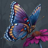 Colorful Butterfly and Flower - Diamond Painting