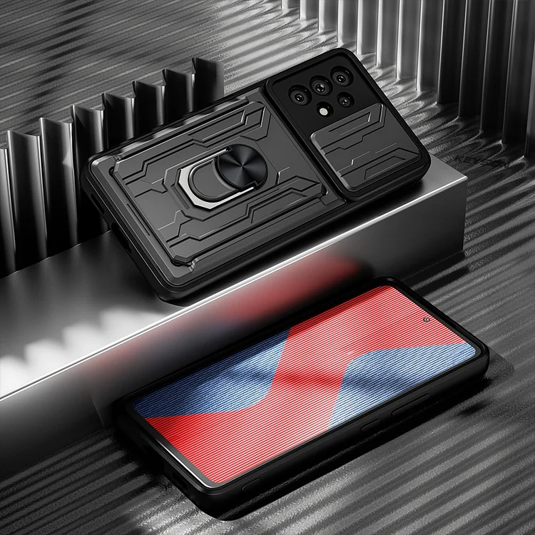 Shockproof card clip camera protective phone case