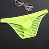 Men's Low Waist Breathable Striped Ultra Thin Transparent Ice Silk Briefs