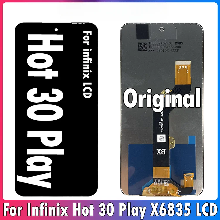 Original 6.82" For Infinix Hot 30 Play NFC X6835 X6835B LCD Display Touch Screen Digitizer Assembly Hot 30 Play Replacement