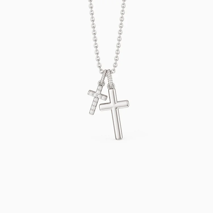 For Wife - Dual Cross Harmony Necklace
