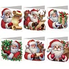 6PCS DIY Diamond Art Greeting Cards Santa Claus Congratulations Cards & Gift