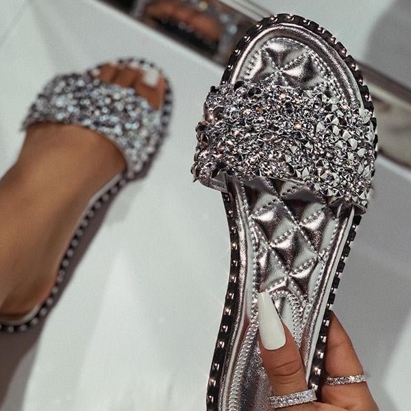 Susiecloths Casual Beaded Flat Slippers