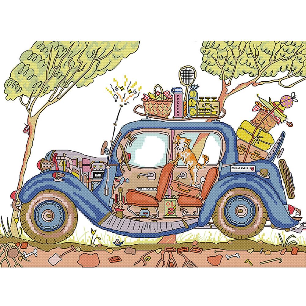 Station Wagon - 14CT Stamped Cross Stitch - 44*34cm