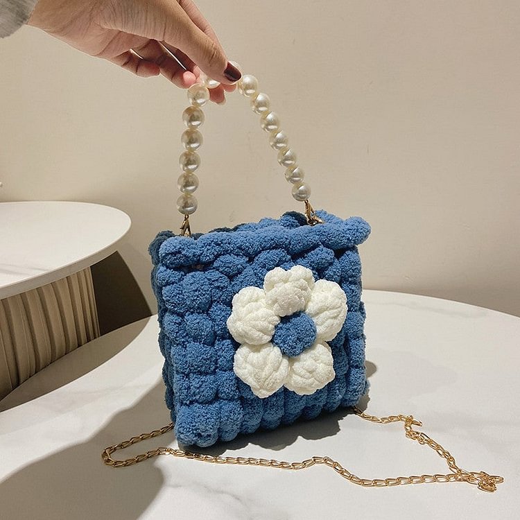 Hand-woven flower DIY bag