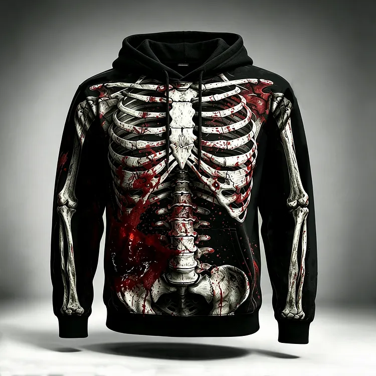 Men's Bloody Skull 3d Print Graphics Halloween Hoodie