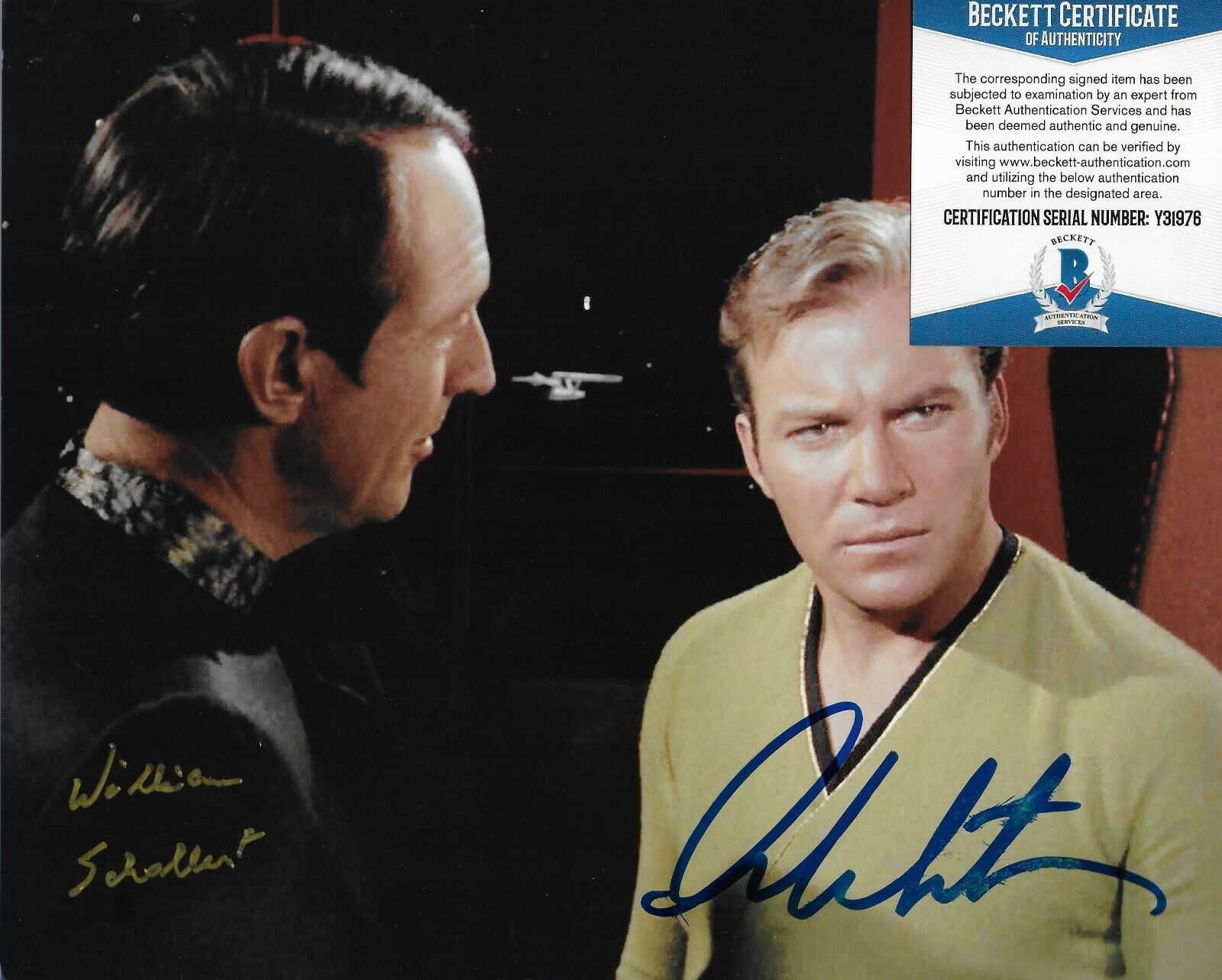 William Shatner/William Schallert Star Trek TOS Signed 8X10 Photo Poster painting w/Beckett COA