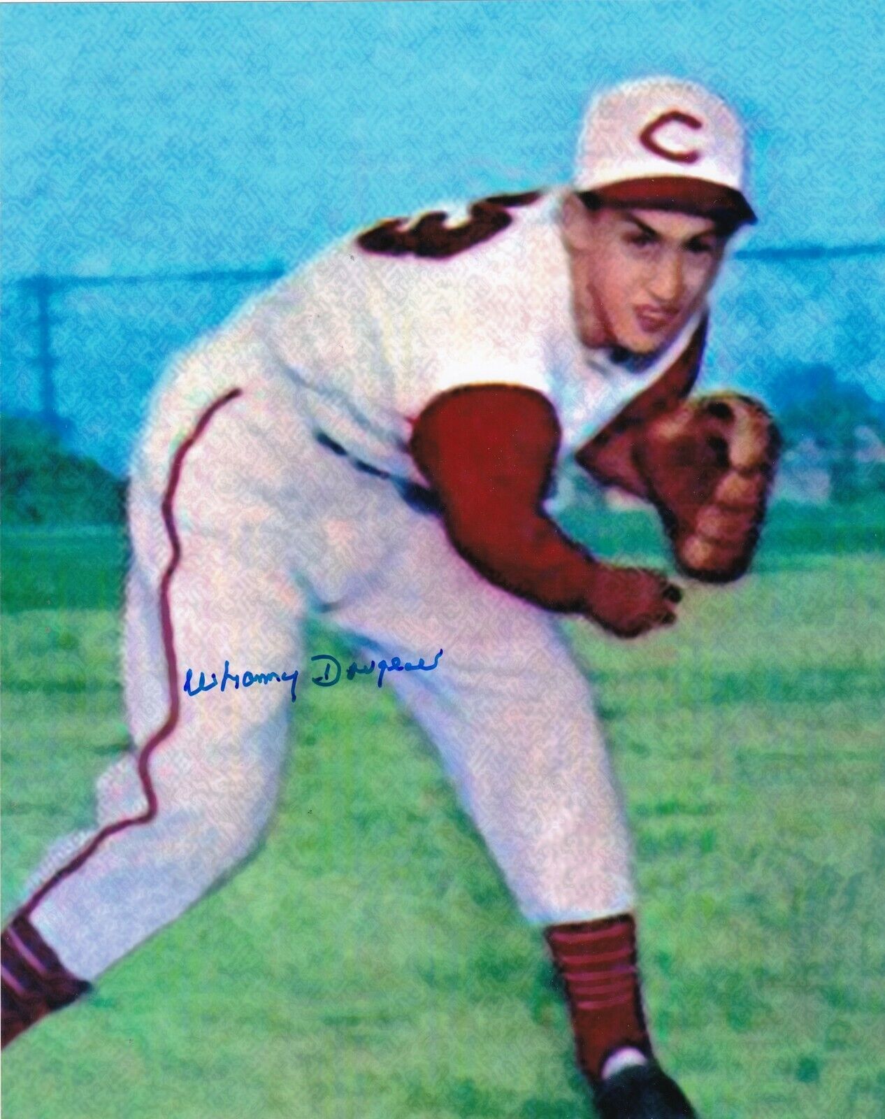 WHAMMY DOUGLAS CINCINNATI REDS ACTION SIGNED 8x10