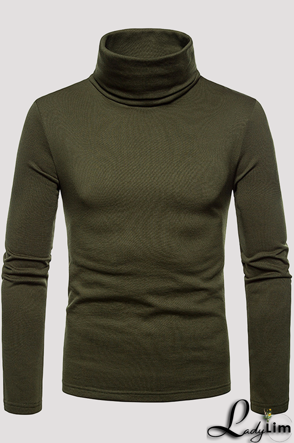 Navy Blue Fashion Casual Solid Split Joint Basic Turtleneck Tops