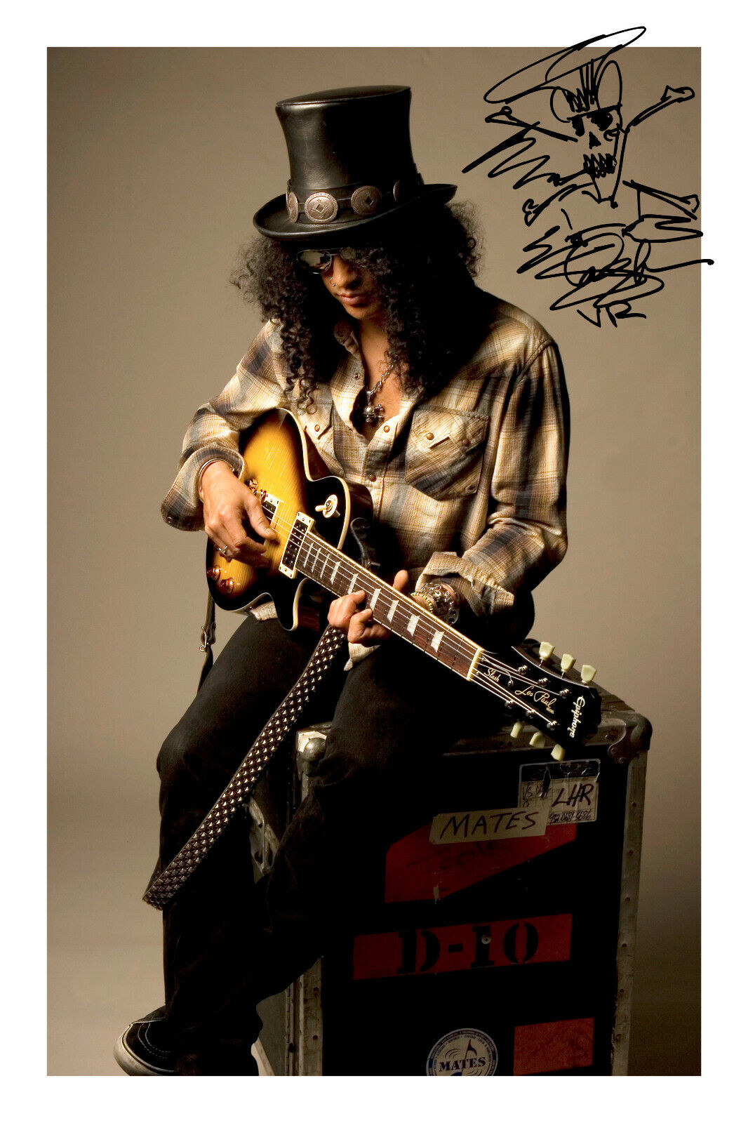 Slash Signed A4 Photo Poster painting Print Autograph Music Guns N' Roses