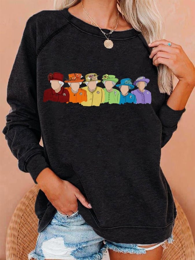 Women's Queen Of England Casual Commemorative Sweatshirt