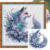Flower Fox-11CT Stamped Cross Stitch 45*45cm tapestrymarket