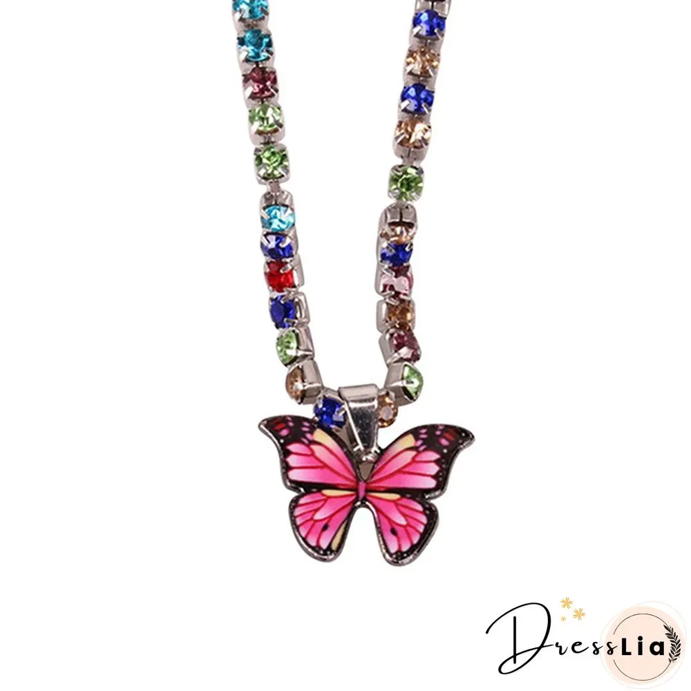 Style Butterfly Pendant Anklet for Women Beach Foot Jewelry Crystal Chain Anklets Bracelet