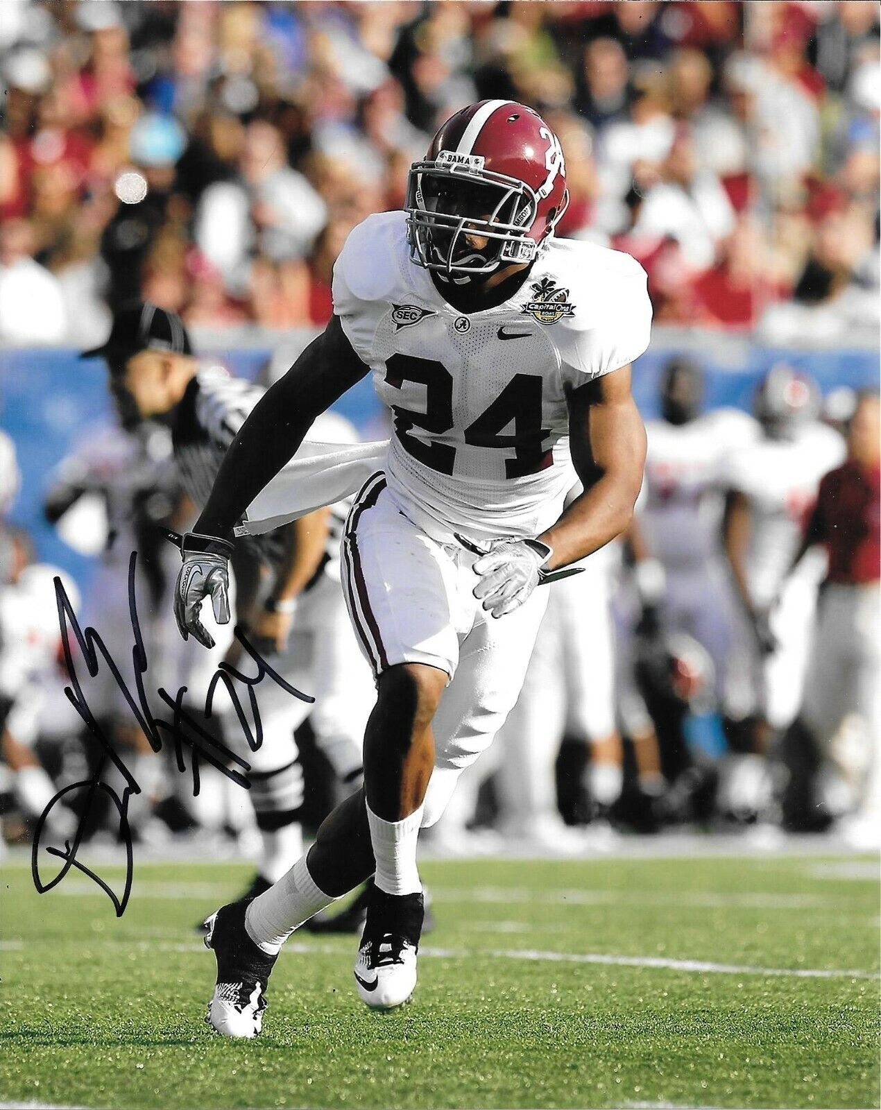 DeQUAN MENZIE HAND SIGNED ALABAMA CRIMSON TIDE 8X10 Photo Poster painting W/COA