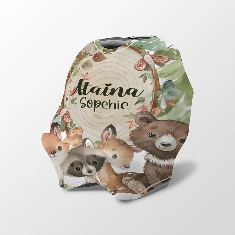 Personalized Safari Baby Car Seat Canopy| Canopyl222