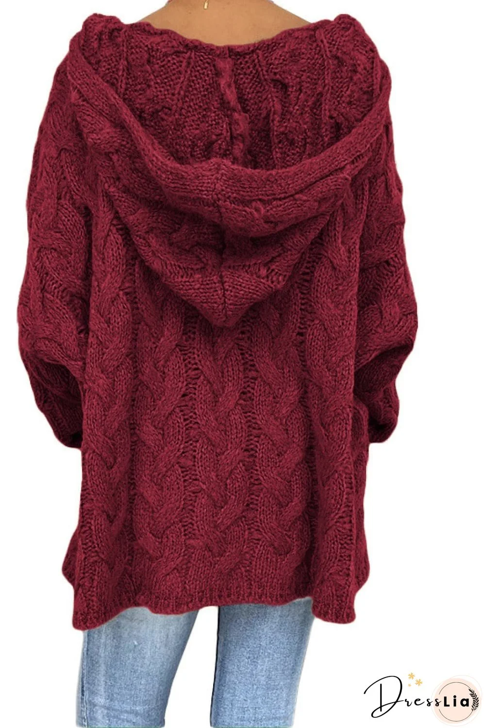 Cable-Knit Hooded Sweater