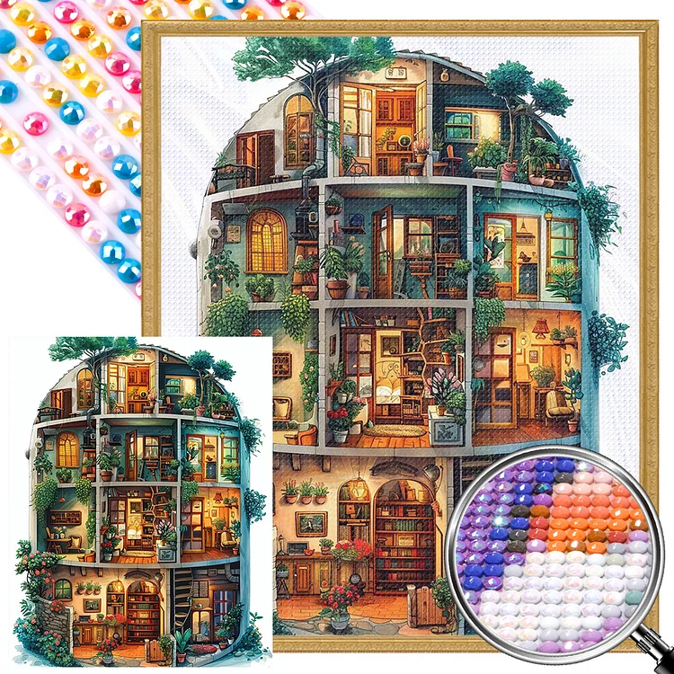 Hosue - Full Round - Diamond Painting(40*50cm)