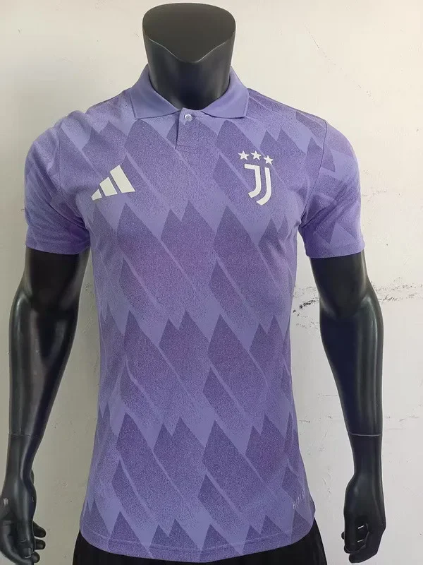 Player Version 2025-2026 Juventus Purple Pattern Soccer Polo Shirt