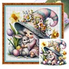 (Multi Style)Gnome Holding A Duckling-Full Embroidery 3 Strands 11CT Stamped Cross Stitch-50*50CM