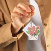 6Pcs DIY Diamond Painting Flower Keychain