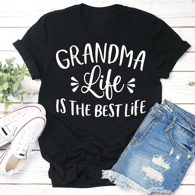 Grandma life is the best life T-shirt Tee -03158-Annaletters