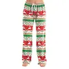 Women's Christmas Santa Claus Printed Casual Home Indoors Pants Trousers
