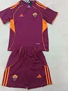 Joyfball 2025/2026 Kids Size Roma Home Soccer Jersey 1:1 Thai Quality