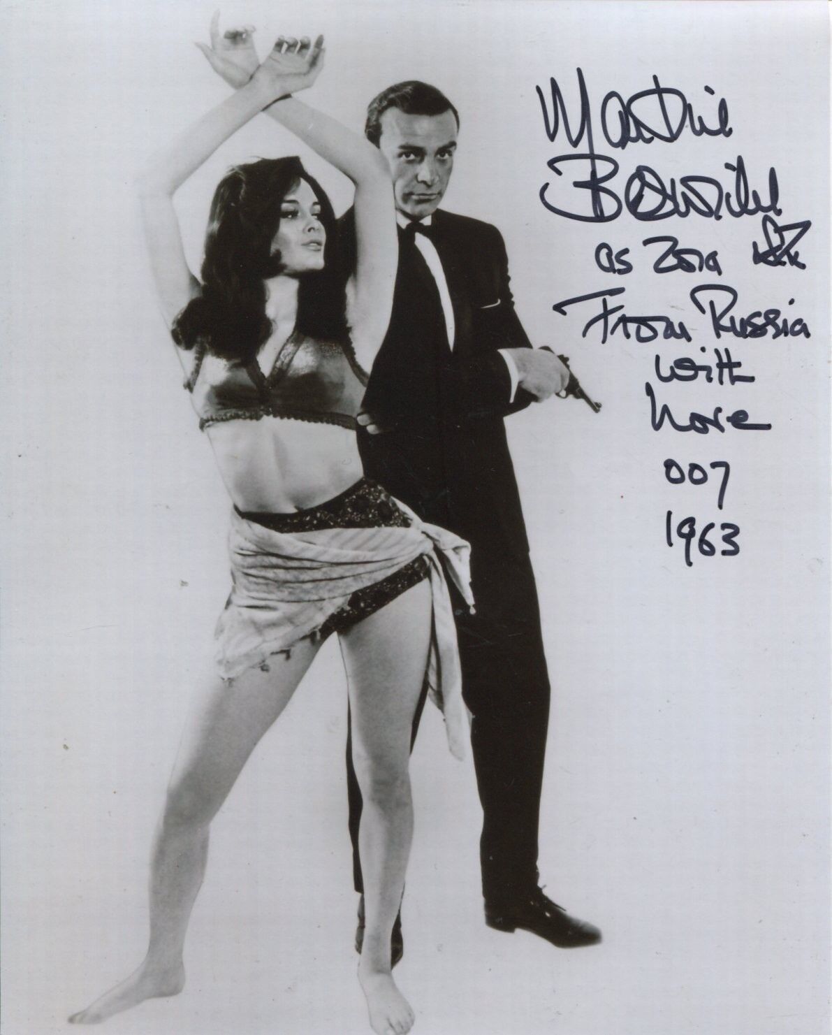 007 Bond girl Martine Beswick signed FROM RUSSIA WITH LOVE added text Photo Poster painting