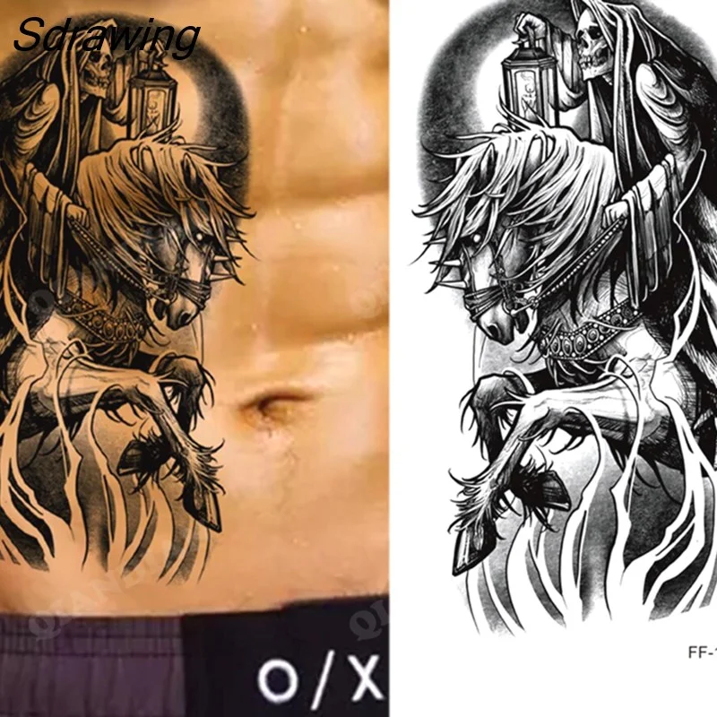 Sdrawing New Waterproof Temporary Tattoo Sticker Lion King Tiger Wolf Forest Mechanical Wild Boat Men Body Art Arm Fake Tatoo Women 328-0