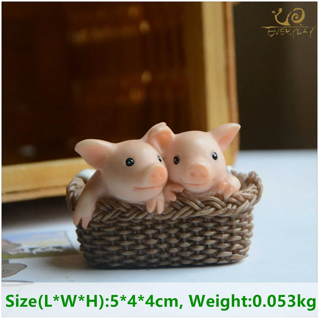 Everyday Collection Cute Pig Animal Figurine Flower Pot Fairy Garden Ornaments Bonsai Home Decoration Gifts For Children